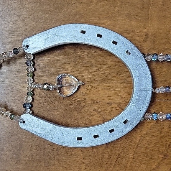 Decorative Horseshoe with Hanging Crystals - Picture 6 of 6